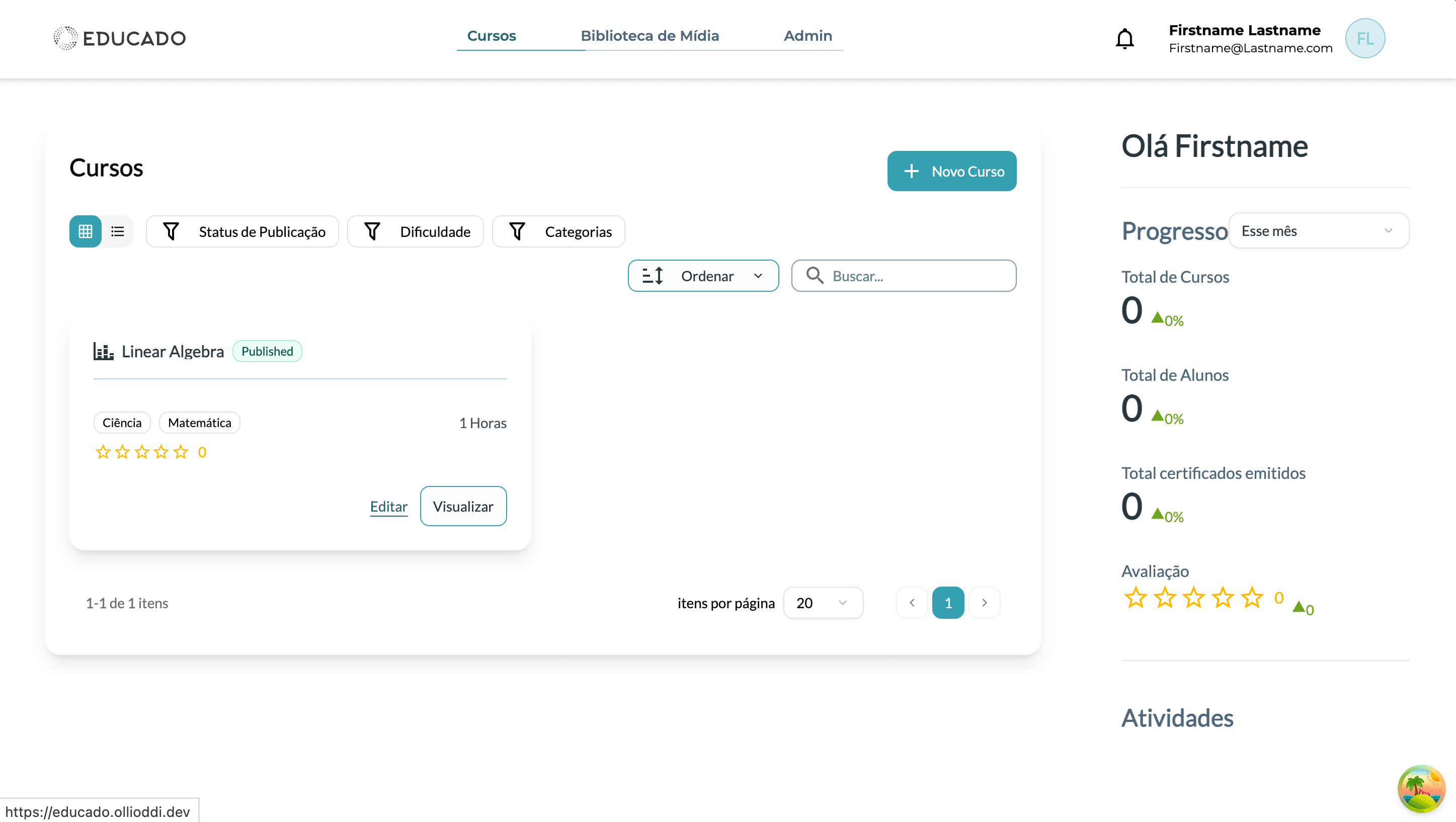 Screenshot of Educado