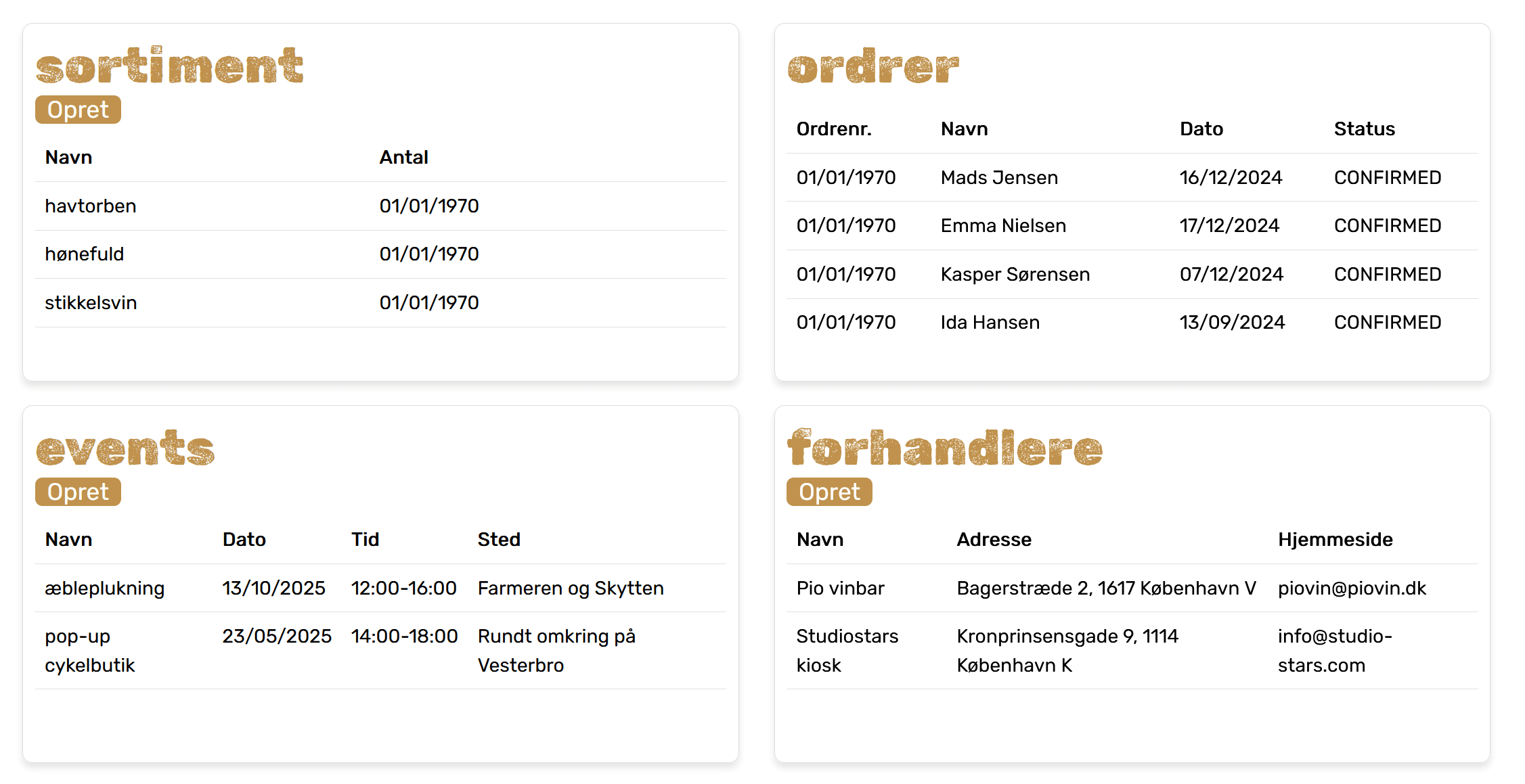 Screenshot of Webshop & CMS for Vindmeddans